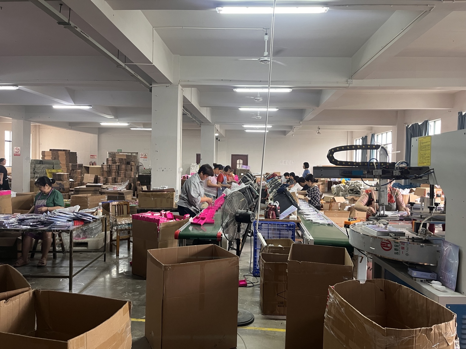 Staff working on product packing lines