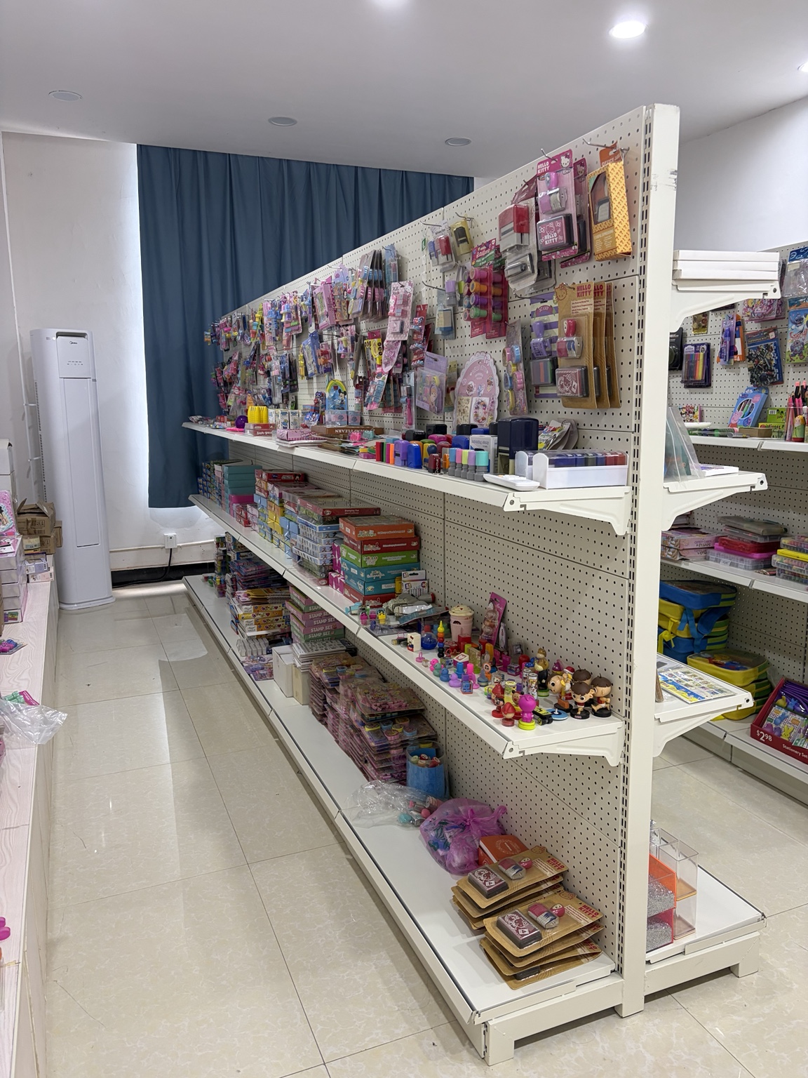 Another aisle of product samples on display